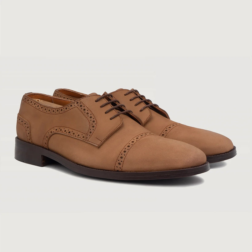 Dirk Brogues Derby ブラウン Nubuck Leather Shoes メンズ