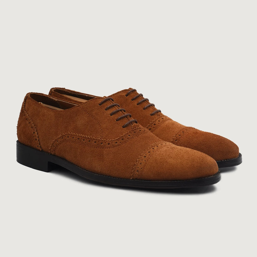 Greyson Brogues Oxford ブラウン Suede Leather Shoes メンズ