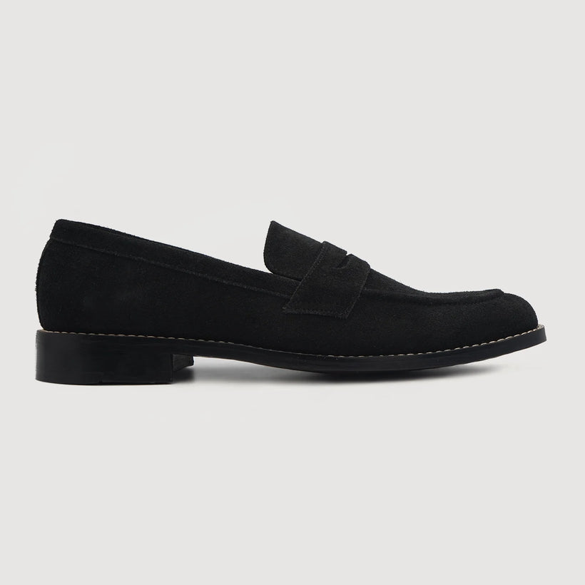 Baxton ブラック Suede Leather Loafers メンズ