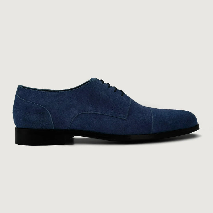Attorney Derby Midnight ブルー Suede Leather Shoes メンズ