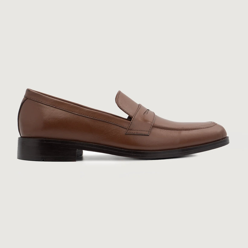 Baxton ブラウン Leather Loafers メンズ