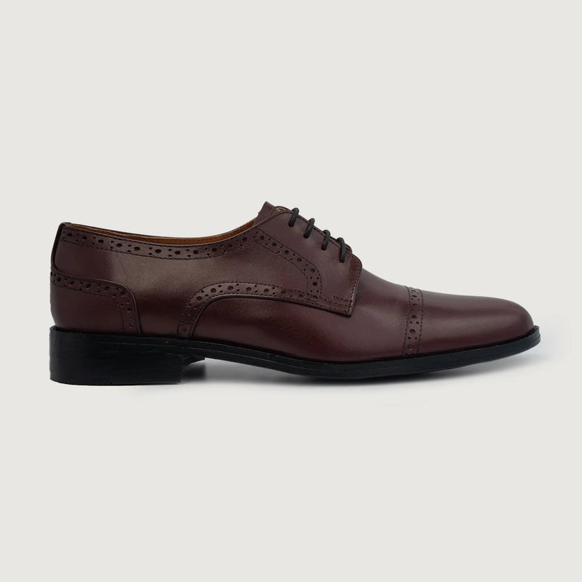 Dirk Brogues Derby マルーン Leather Shoes メンズ