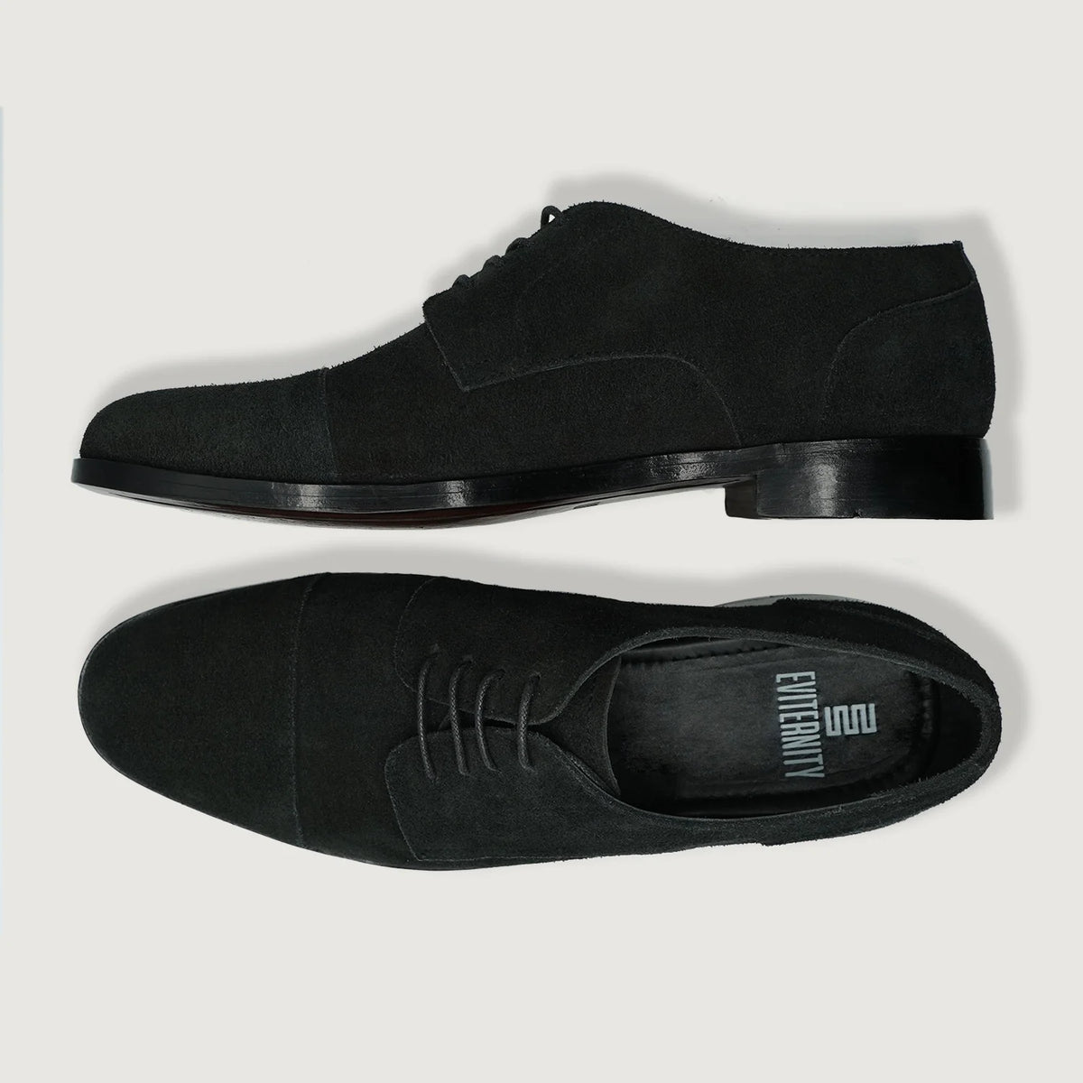 Attorney Derby ブラック Suede レザーシューズ メンズ For Men - 補強ヒールカウンターと高精度2本針ステッチのディテール