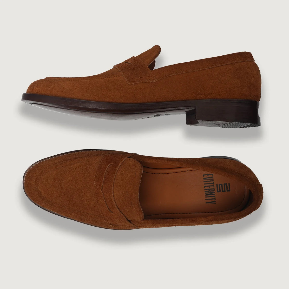 Baxton ブラウン Suede レザーローファー メンズ For Men - 補強ヒールカウンターと高精度2本針ステッチのディテール