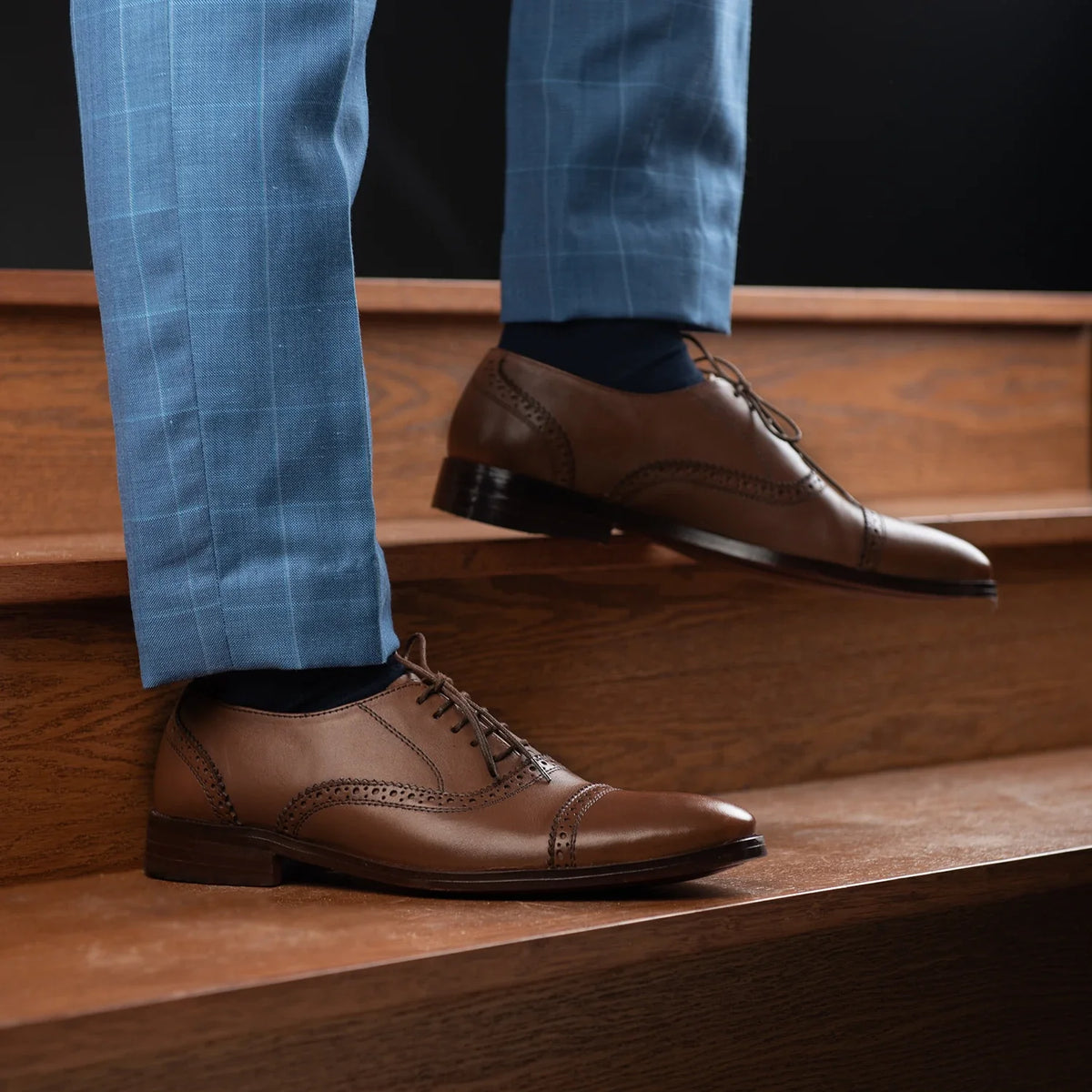 Orlaven グレーson Brogues Oxford ブラウン レザーシューズ メンズ footwear image 9
