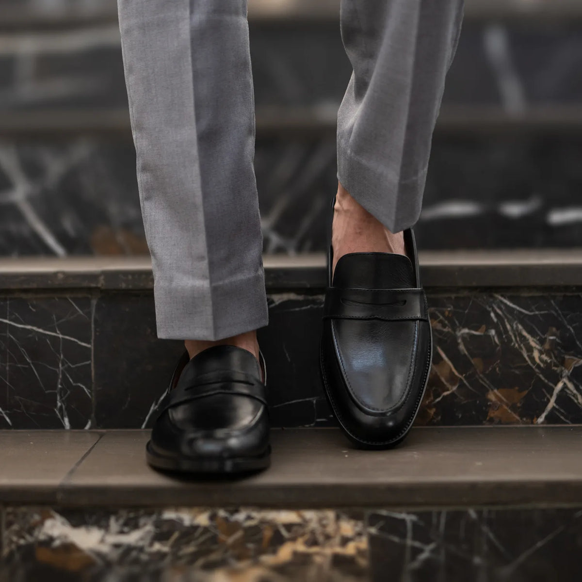 Orlaven Baxton ブラック レザーローファー メンズ footwear image 9