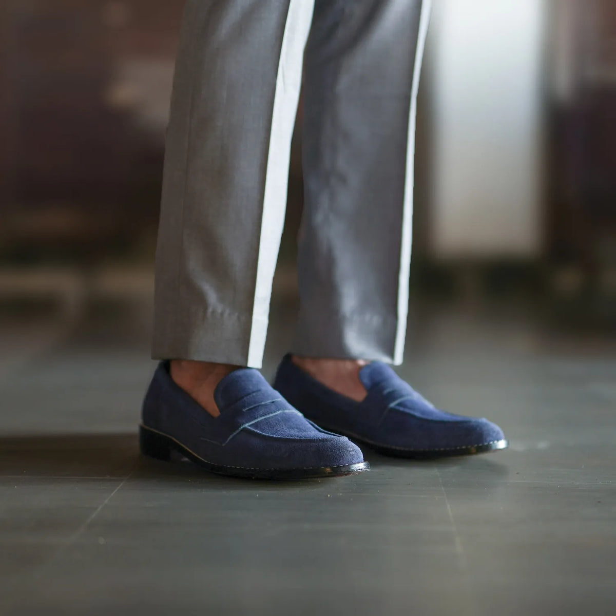Orlaven Baxton ブルー Suede レザーローファー メンズ footwear image 9