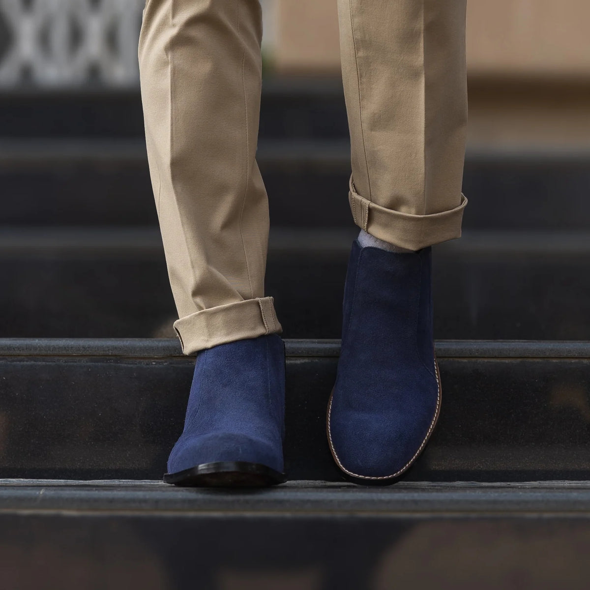 Orlaven Clarkson Chelsea Midnight ブルー Suede レザーブーツ メンズ footwear image 9