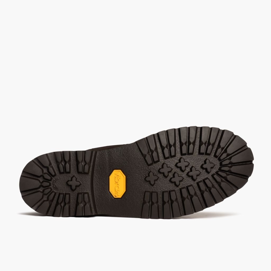 High-Traction Rubber Outsole & Lug Tread Pattern on Explorer Rocky Road レザーブーツ メンズ