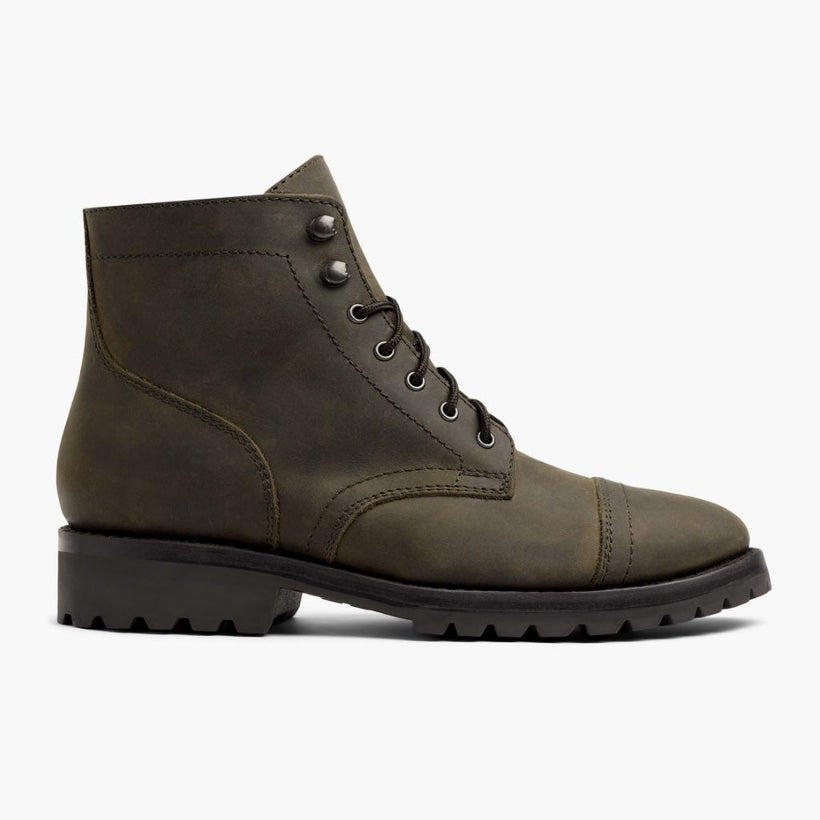 Captain StormKing® Dark Olive Matte Leather Boots メンズ