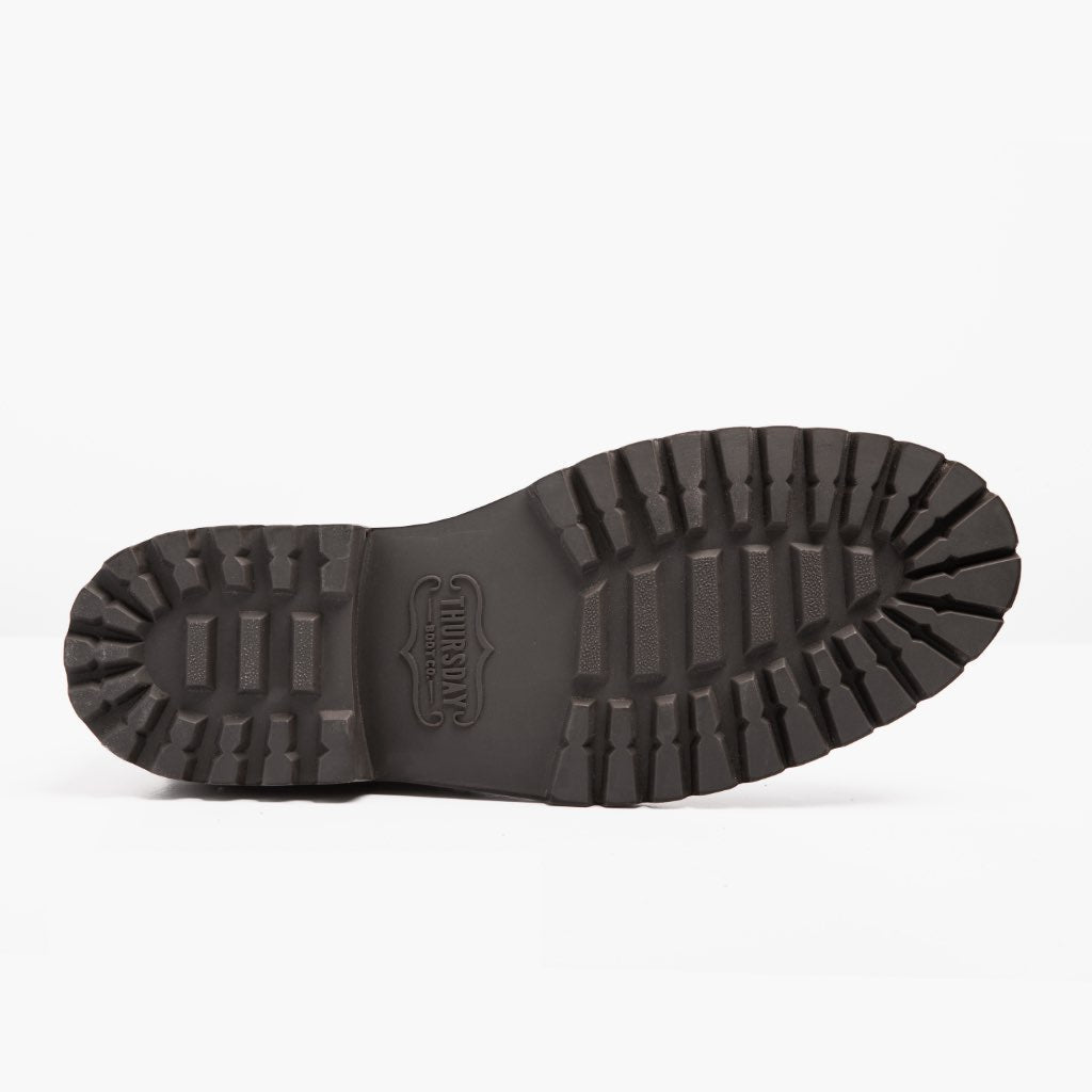High-Traction Rubber Outsole & Lug Tread Pattern on Captain StormKing® タバコブラウン レザーブーツ メンズ