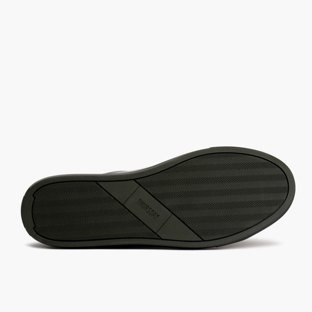 High-Traction Rubber Outsole & Lug Tread Pattern on Encore Forest レザースニーカー メンズ