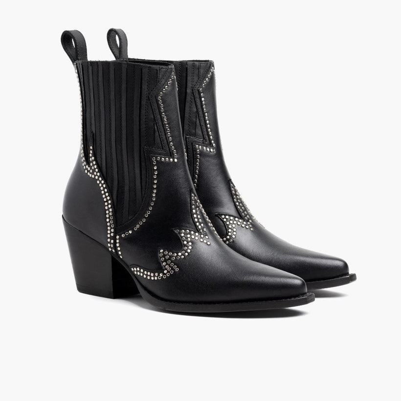 Icon ブラック Leather Boots レディース