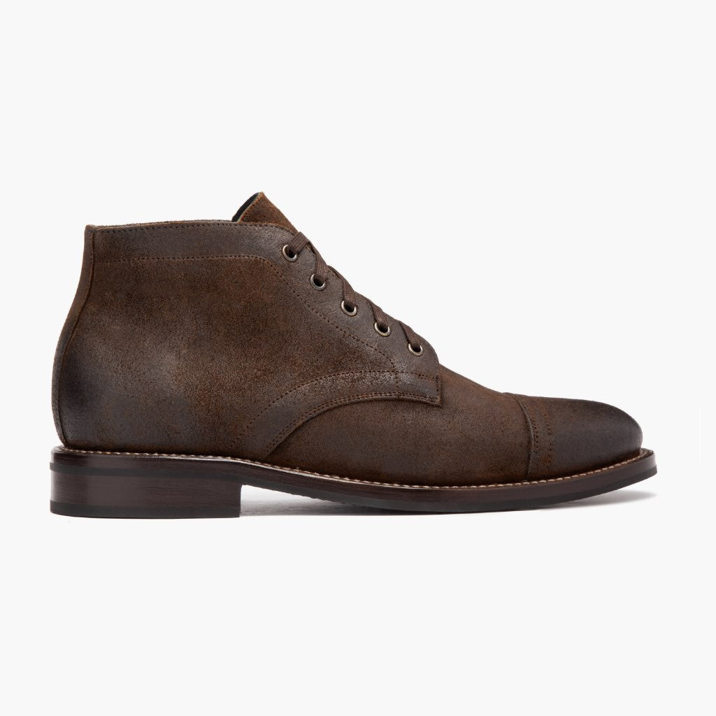 Mocha Full-Grain leather Boots - グッドイヤーウェルト製法とつま先トウボックスのディテール