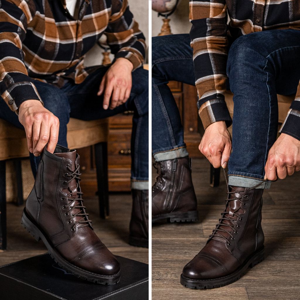 Tailored Rib Cuffs & Hem Craftsmanship Construction Detail on Casa Moto オールドイングリッシュ レザーブーツ メンズ