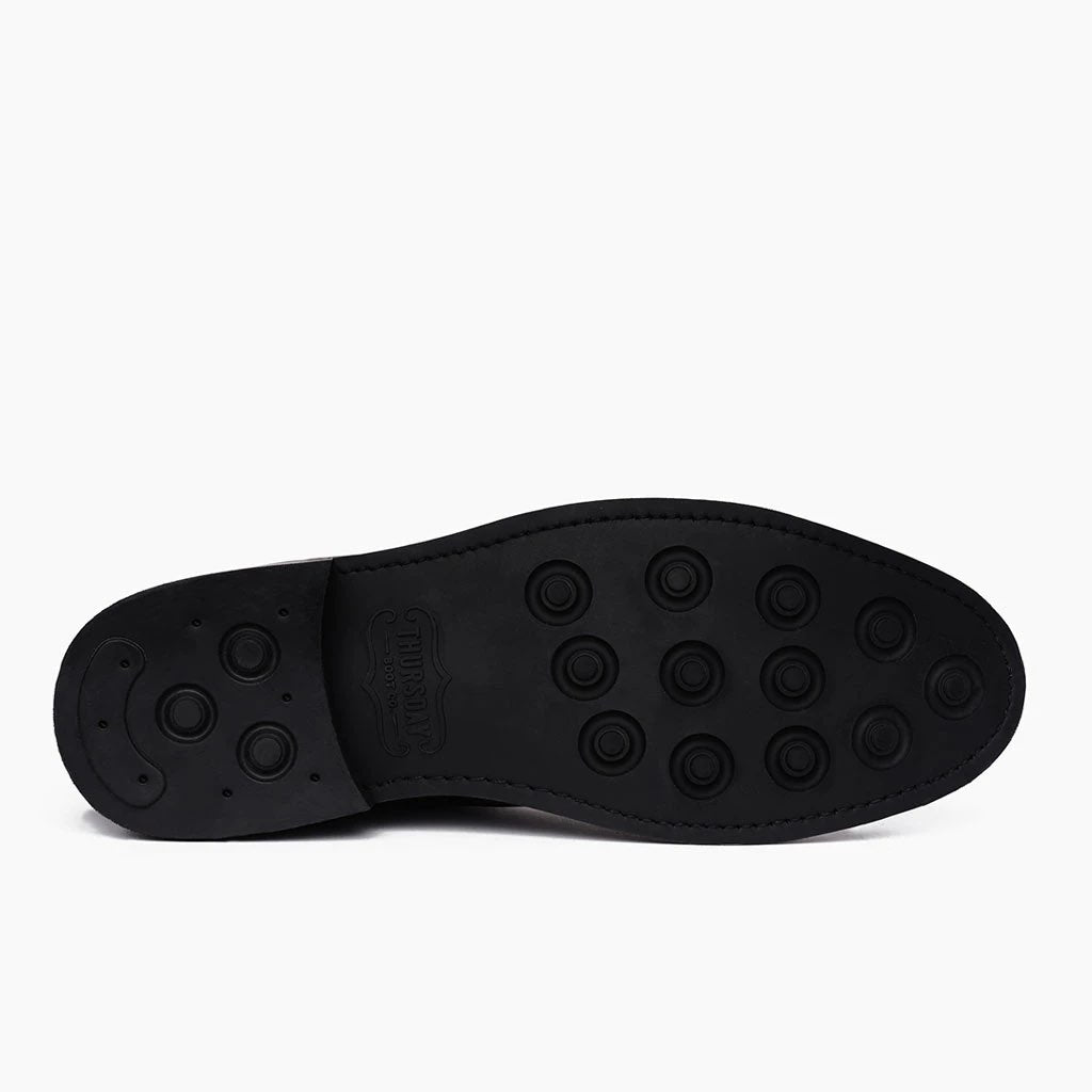 High-Traction Rubber Outsole & Lug Tread Pattern on Duke チョコレート Suede レザーブーツ メンズ