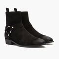 Harness ブラック Suede レザーブーツ メンズ
