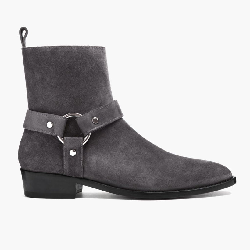 Harness グレー Suede レザーブーツ メンズ