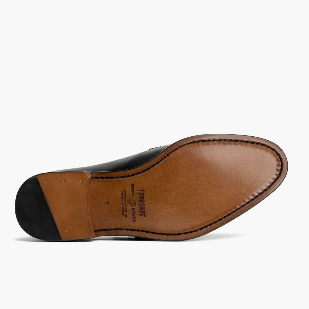 High-Traction Rubber Outsole & Lug Tread Pattern on Lincoln ブラック レザースニーカー メンズ