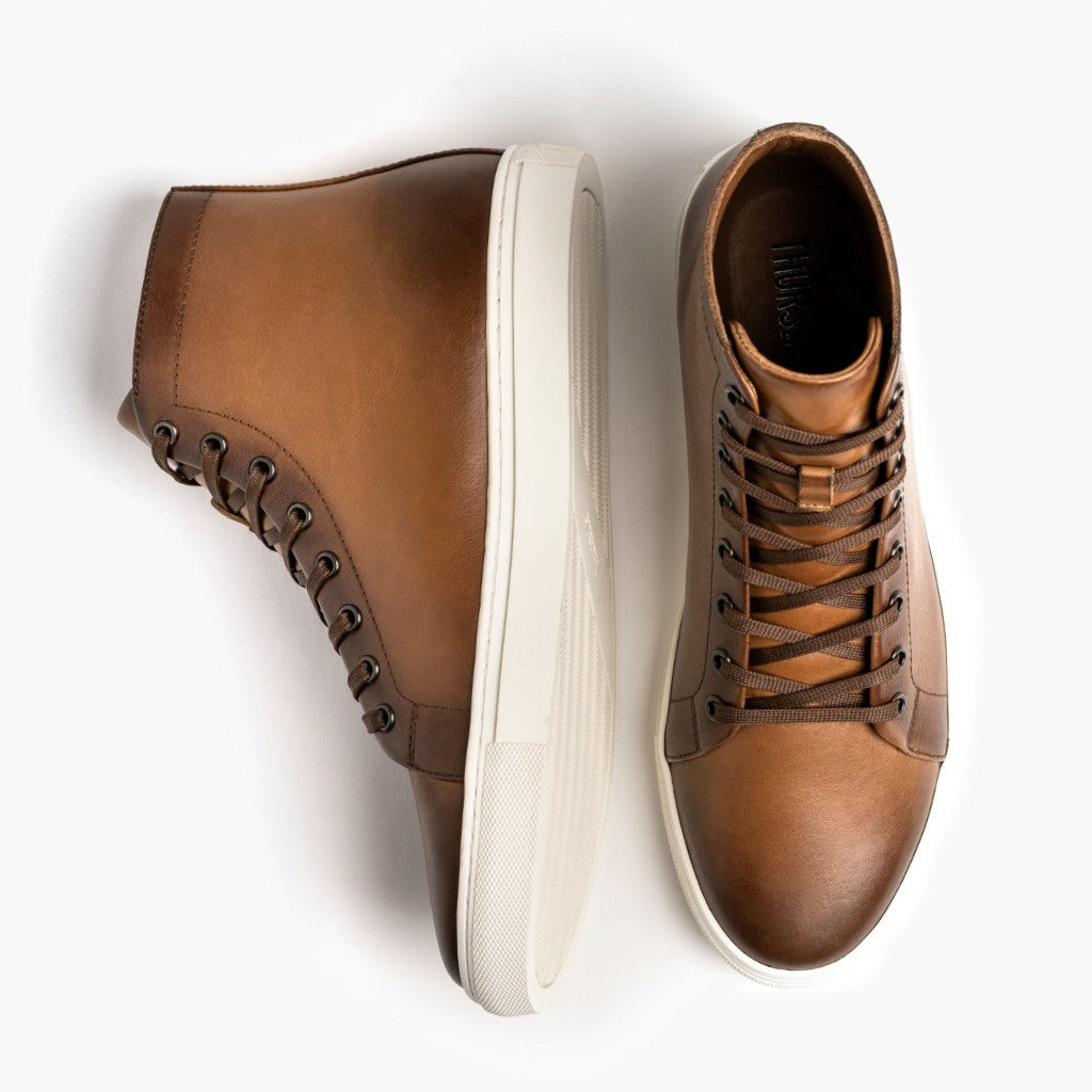 Premier High Top トフィー レザースニーカー メンズ For Men - 補強ヒールカウンターと高精度2本針ステッチのディテール