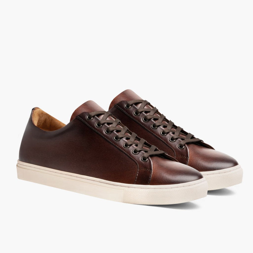 Premier Low Top Coffee Leather Sneakers メンズ
