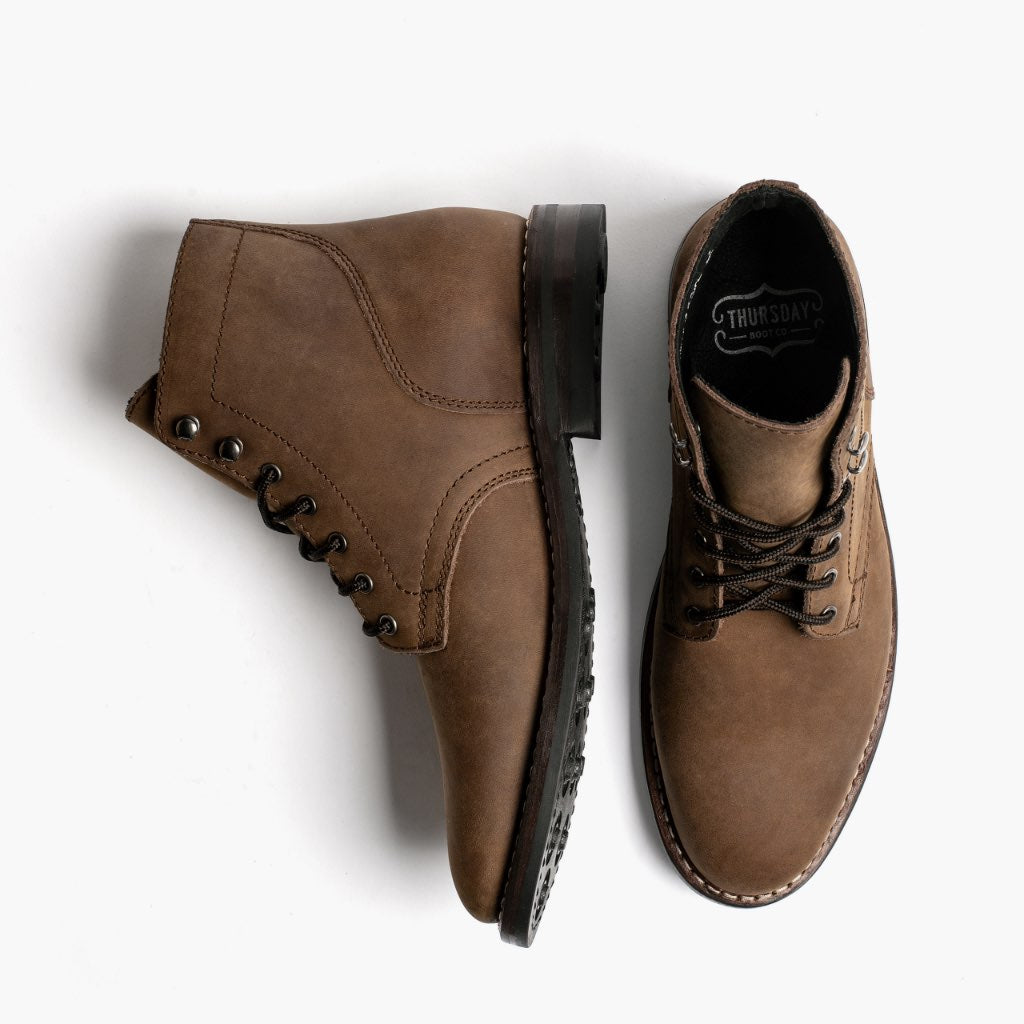 President Saddlewood レザーブーツ メンズ For Men - 補強ヒールカウンターと高精度2本針ステッチのディテール