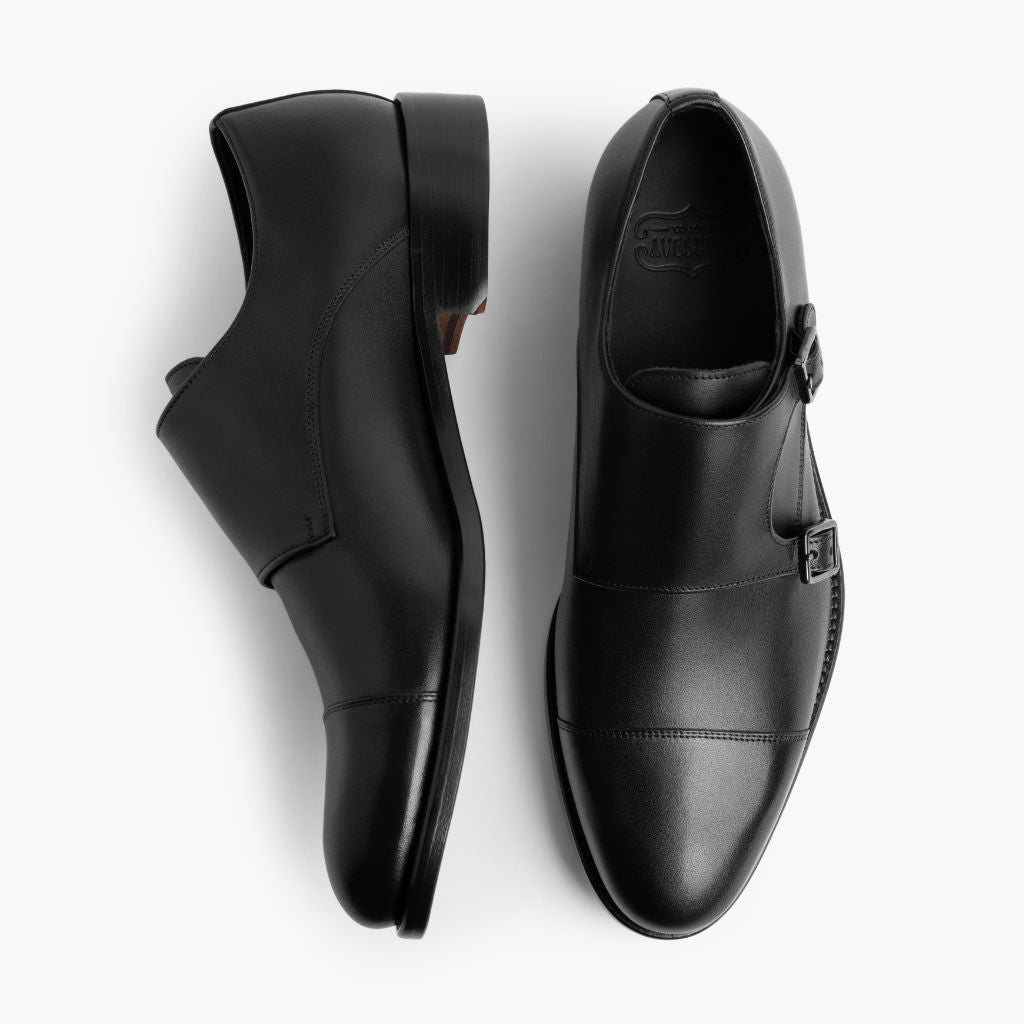 Saint ブラック レザーローファー メンズ For Men - 補強ヒールカウンターと高精度2本針ステッチのディテール