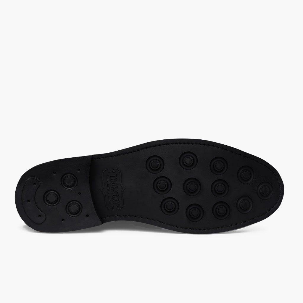 High-Traction Rubber Outsole & Lug Tread Pattern on Captain キャニオン レザーブーツ メンズ