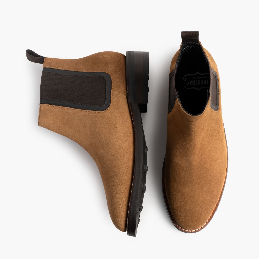 Duke Honey Suede レザーブーツ メンズ - 補強ヒールカウンターと高精度2本針ステッチのディテール