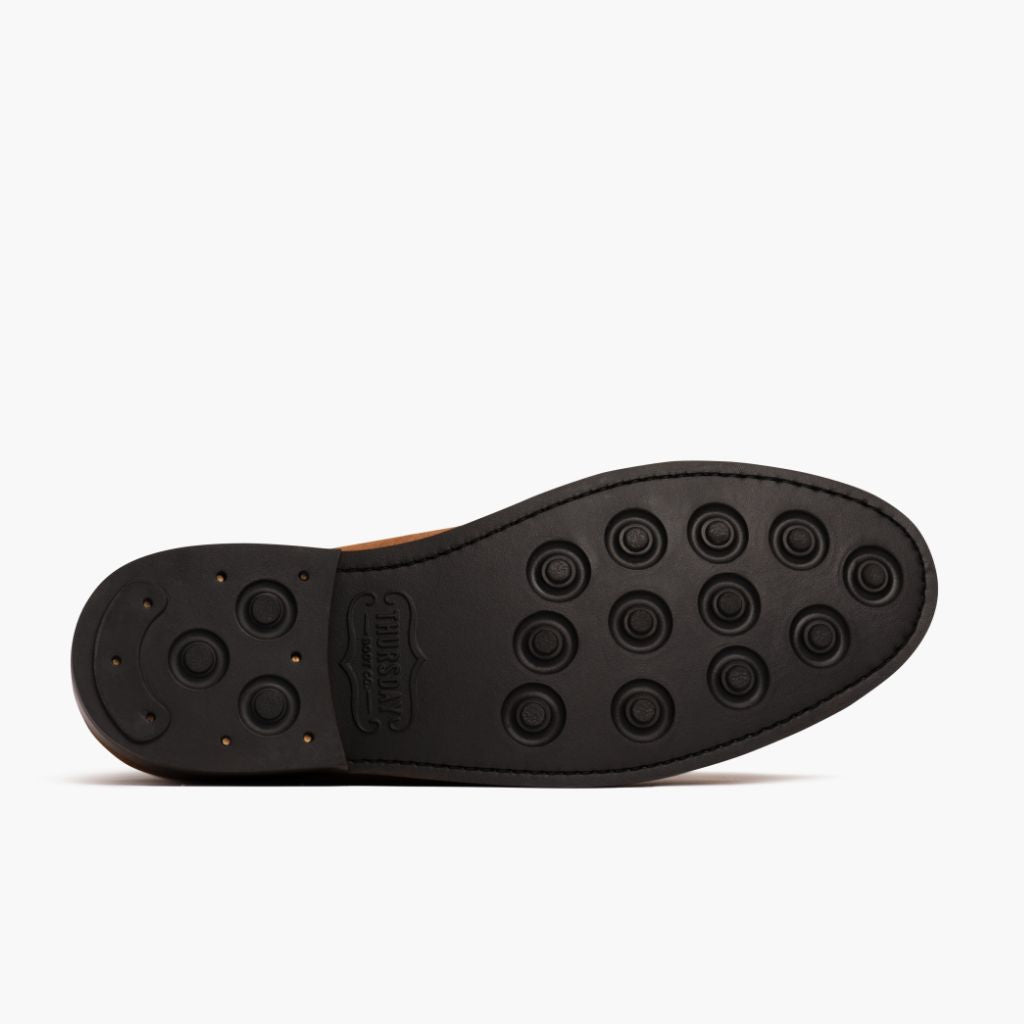 High-Traction Rubber Outsole & Lug Tread Pattern on President ブランデー レザーブーツ メンズ For Men