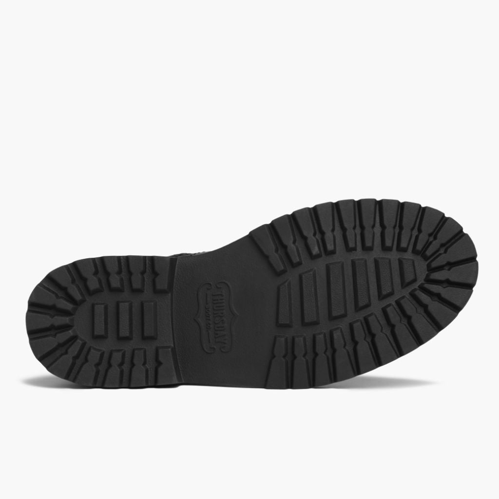 High-Traction Rubber Outsole & Lug Tread Pattern on Stomper ブラック (No Zipper) レザーブーツ メンズ For Men