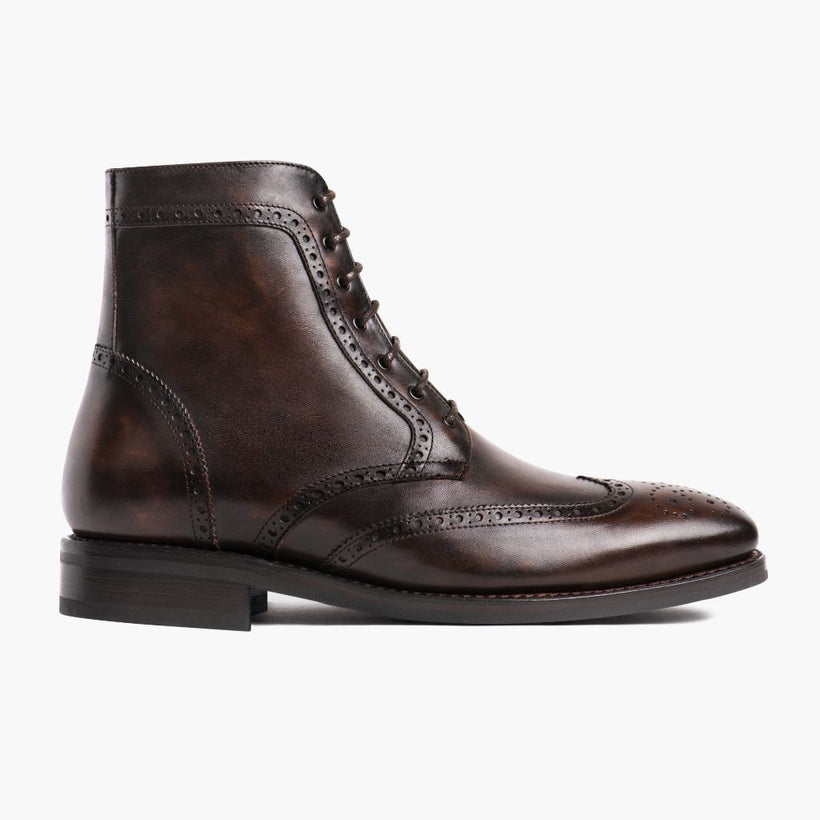 Wingtip Dark Oak Leather Boots メンズ