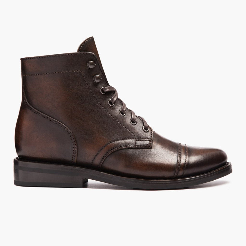 Captain ブラック Coffee Leather Boots レディース