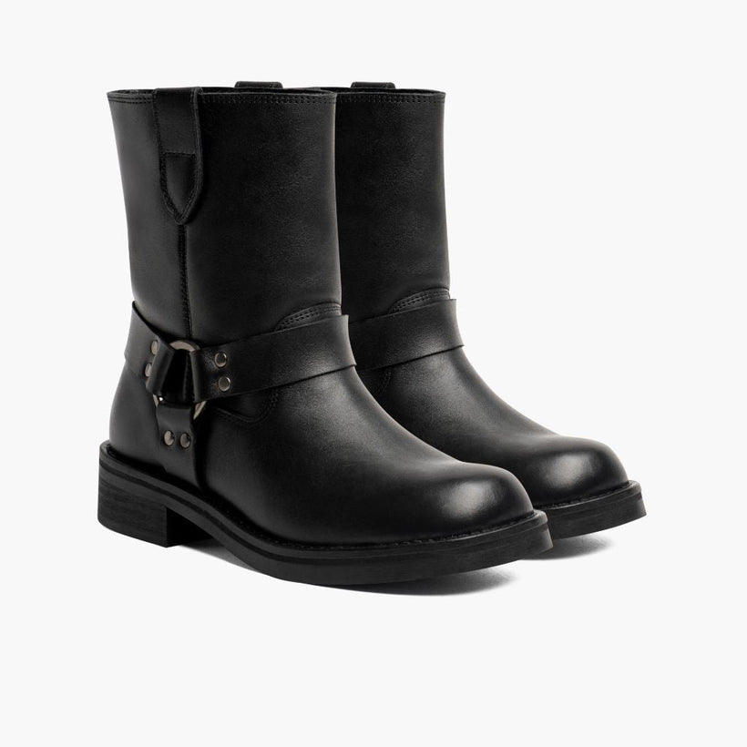 Outlaw ブラック Leather Boots レディース