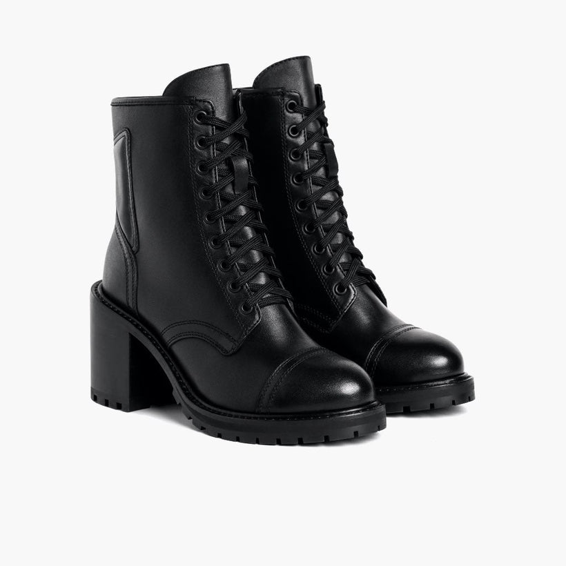 Rebel ブラック Leather Boots レディース