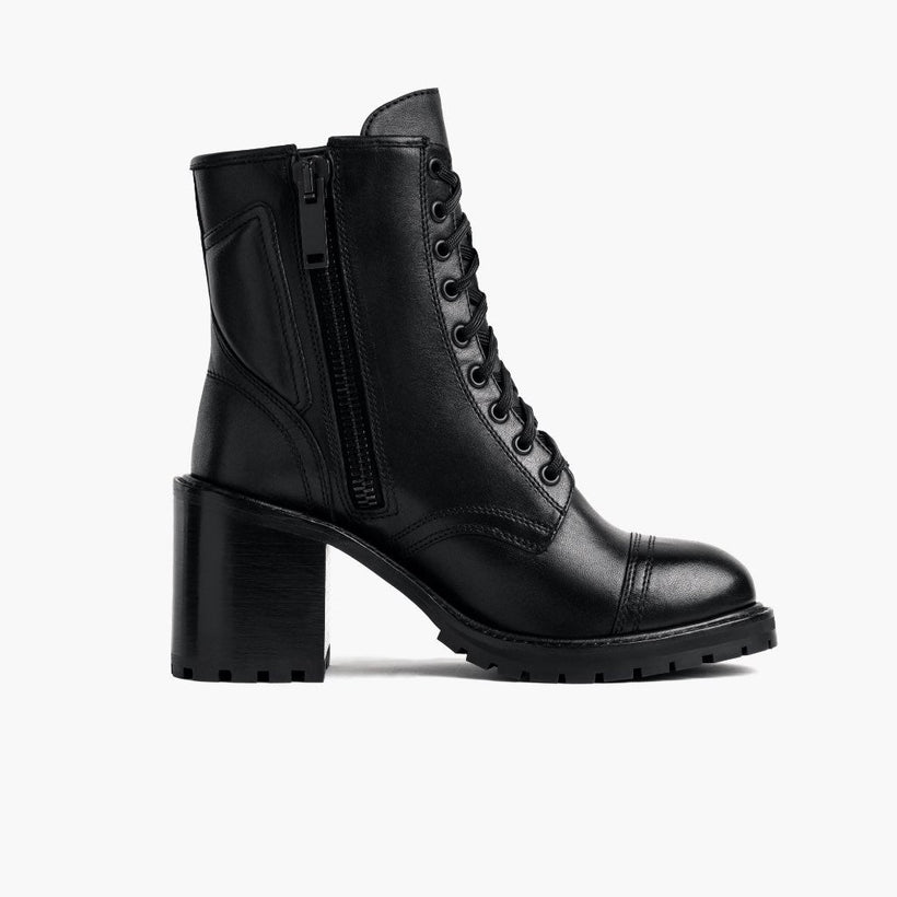 Rebel ブラック Leather Boots レディース