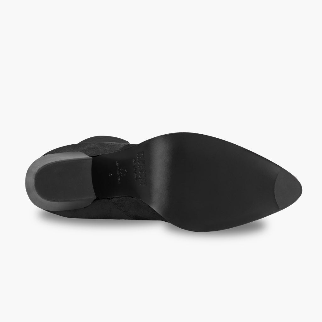 High-Traction Rubber Outsole & Lug Tread Pattern on Tempest ブラック レザーブーツ レディース