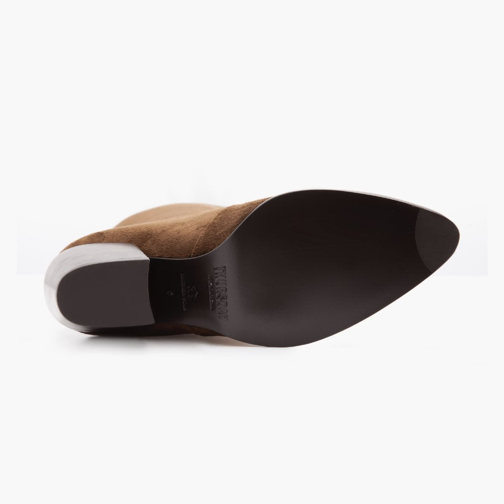 High-Traction Rubber Outsole & Lug Tread Pattern on Tempest Espresso レザーブーツ レディース