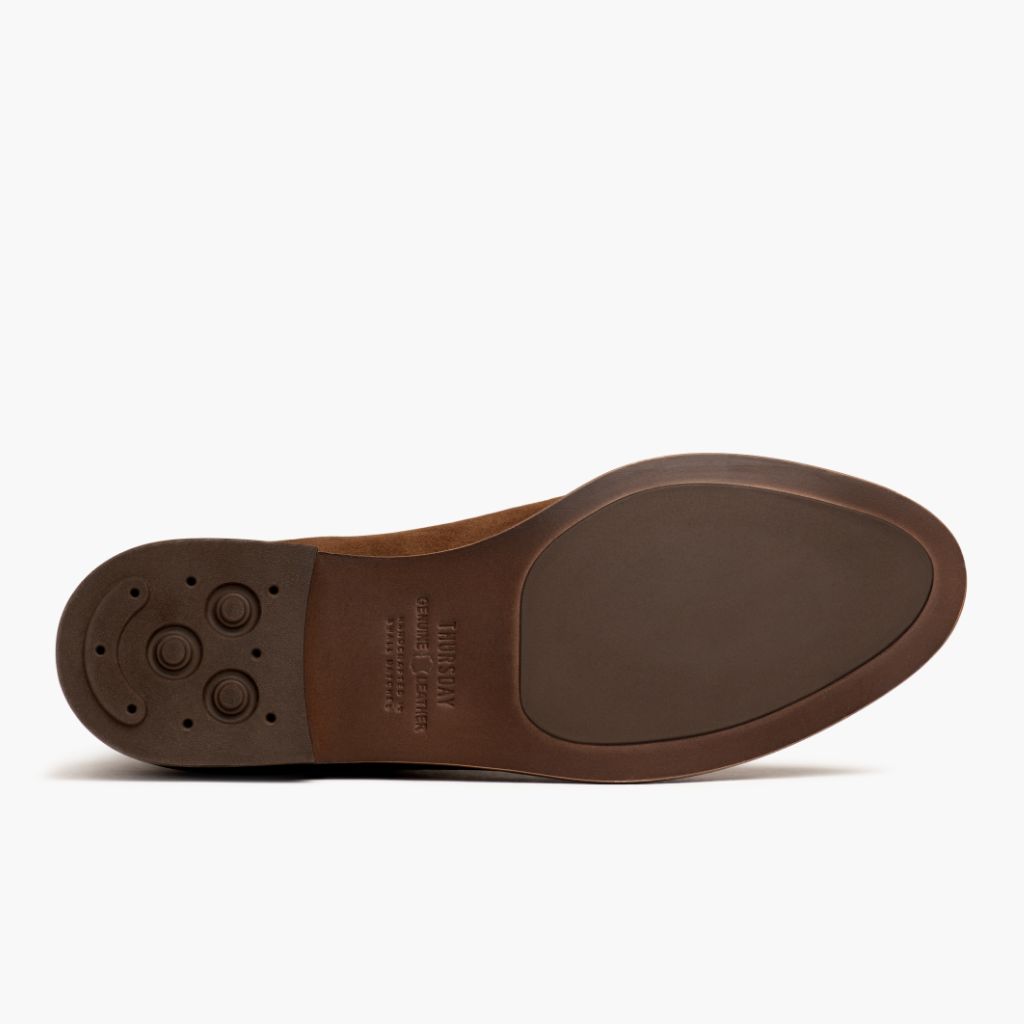 High-Traction Rubber Outsole & Lug Tread Pattern on Dreamer シナモン レザーブーツ レディース