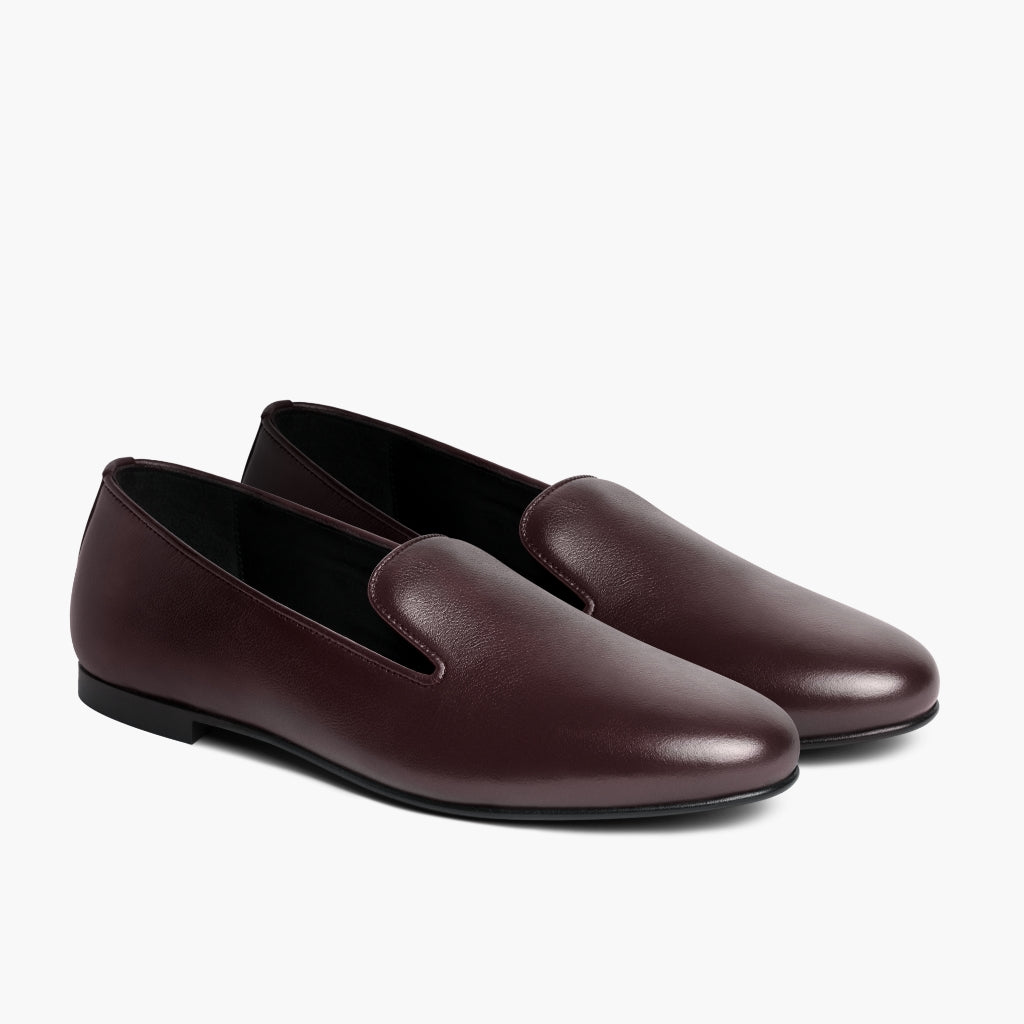 Eden バーガンディ レザーブーツ レディース in Burgundy Full-Grain Leather - 側面ビュー | 公式オンライン通販