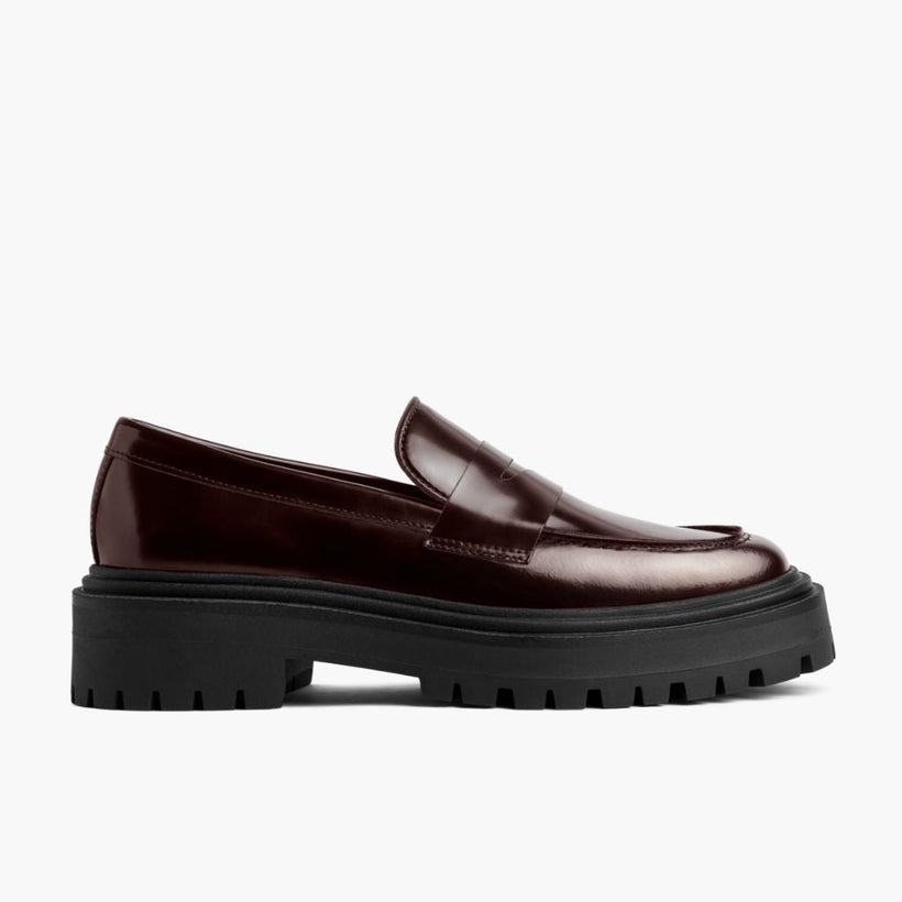 Penny Platform バーガンディ Leather Boots レディース
