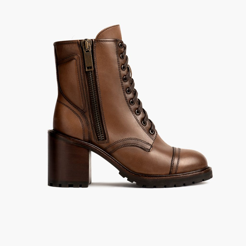 Rebel Amber Wheat Leather Boots レディース