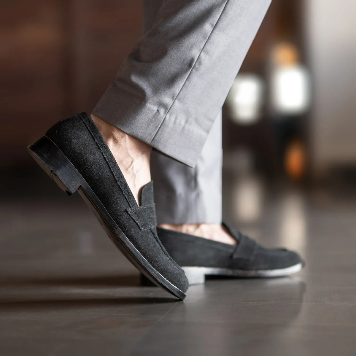 Orlaven Baxton ブラック Suede レザーローファー メンズ footwear image 10