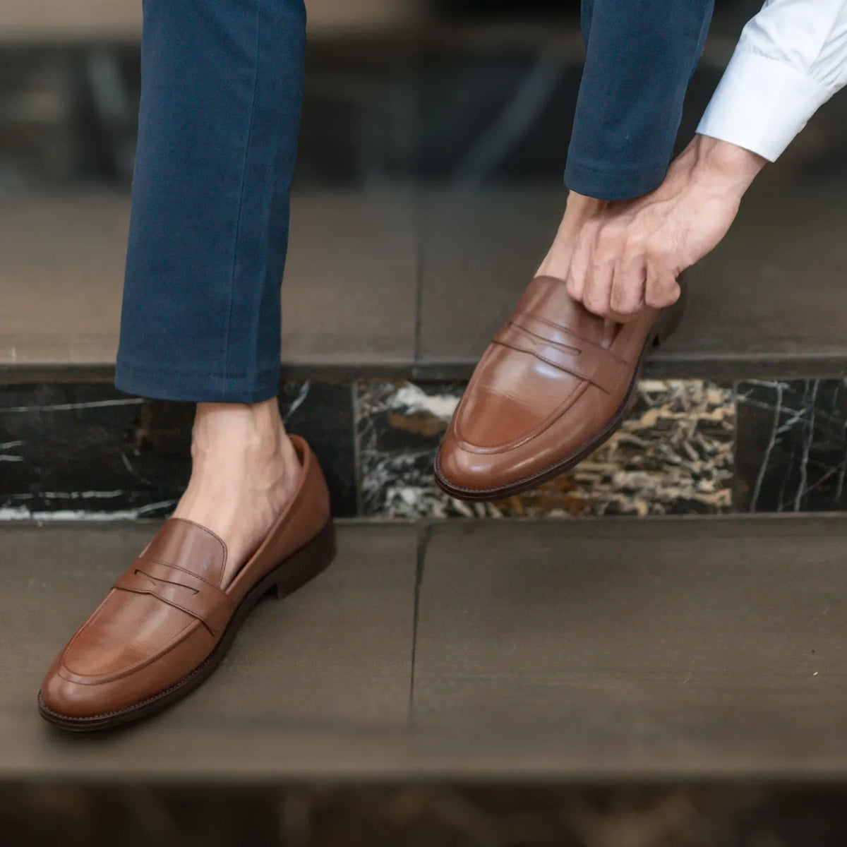 Orlaven Baxton ブラウン レザーローファー メンズ footwear image 10