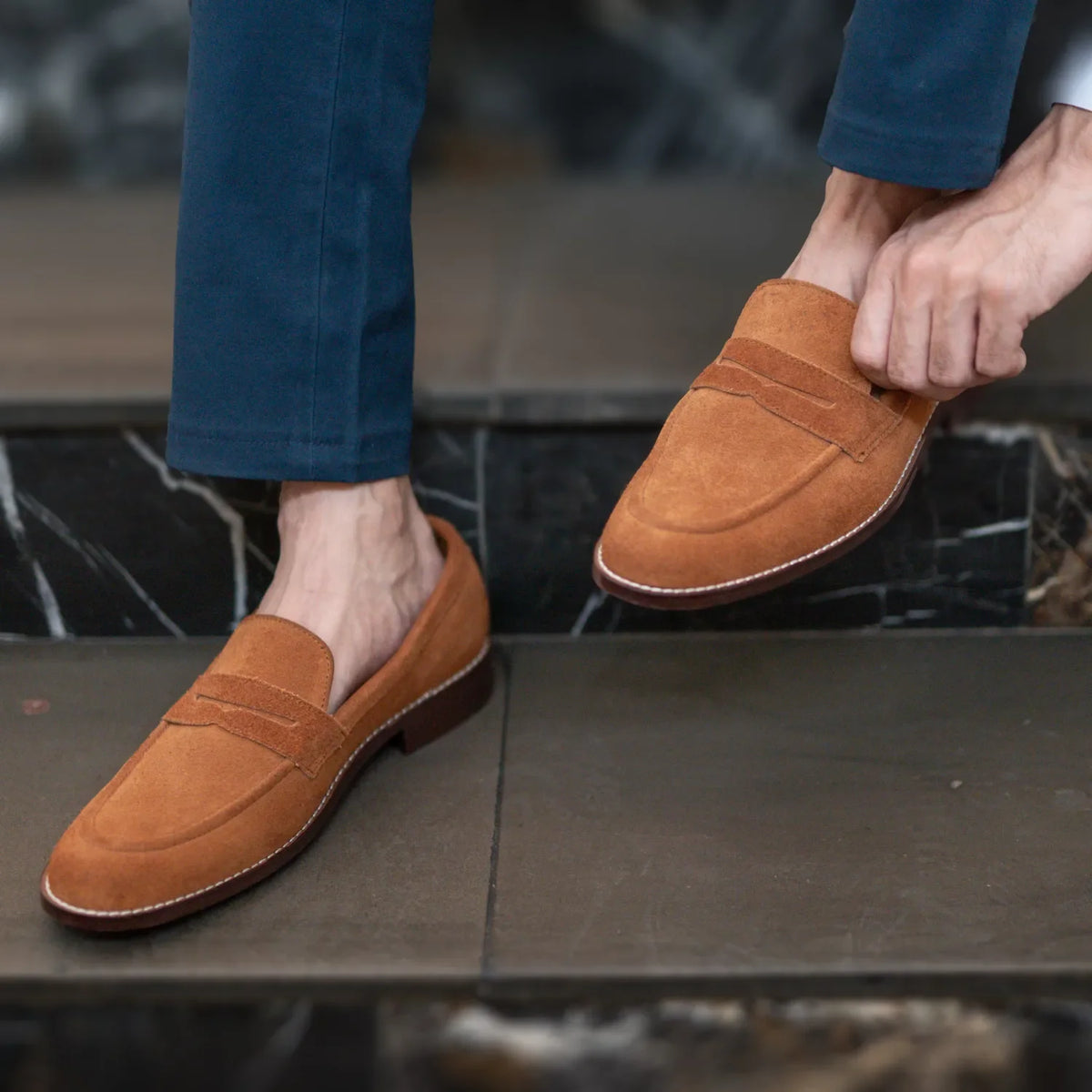 Orlaven Baxton ブラウン Suede レザーローファー メンズ footwear image 10
