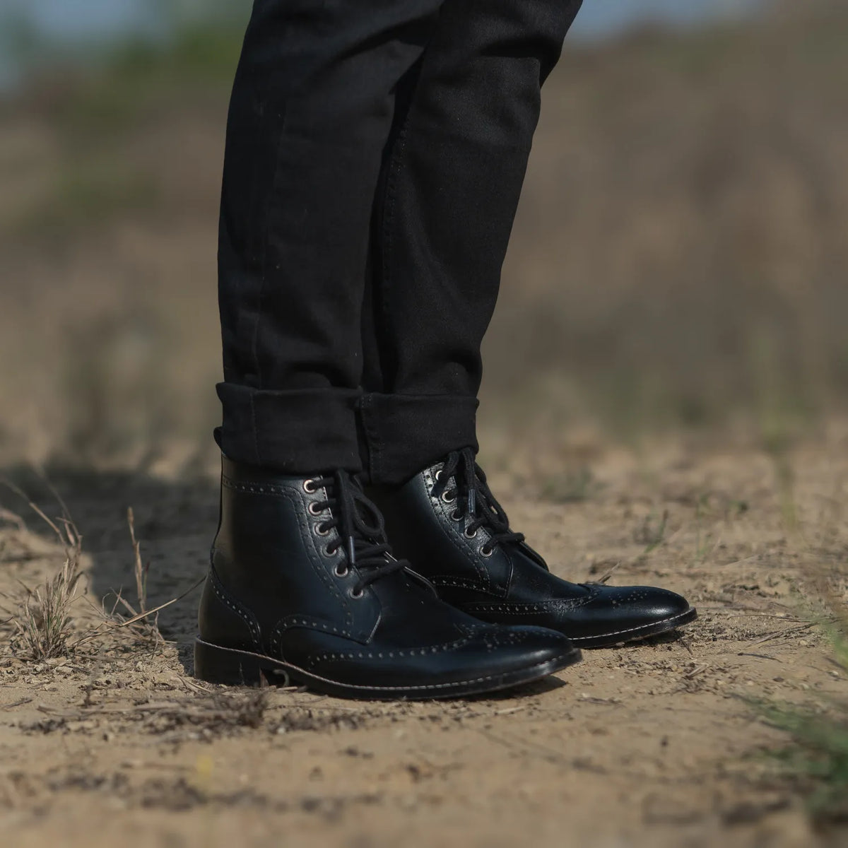 Orlaven Duster Brogues Derby ブラック レザーブーツ メンズ footwear image 10