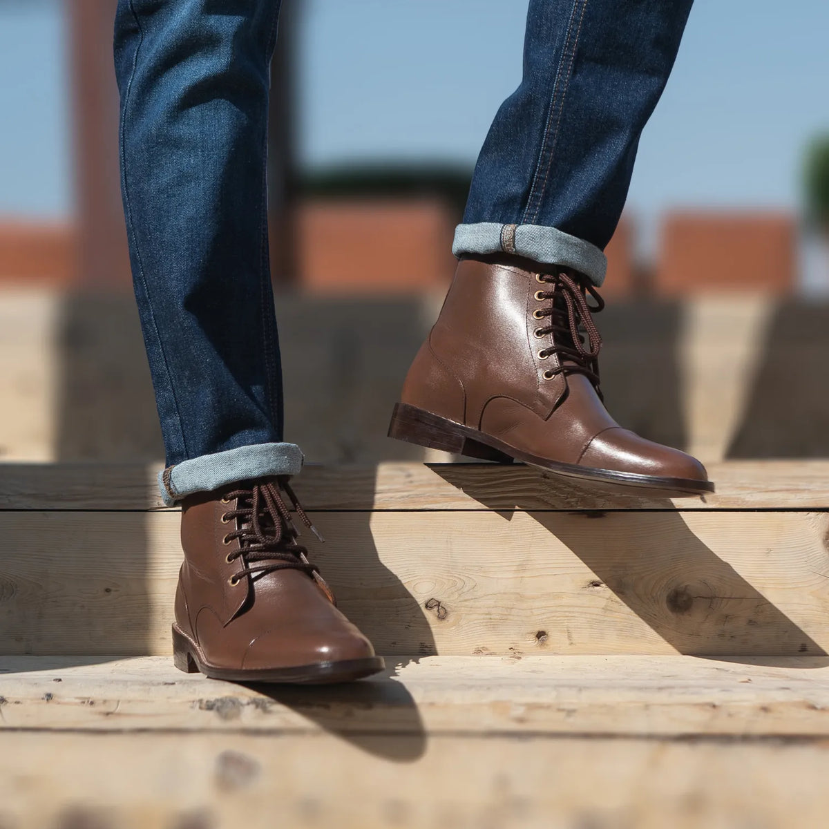 Orlaven Knight Derby ブラウン レザーブーツ メンズ footwear image 10