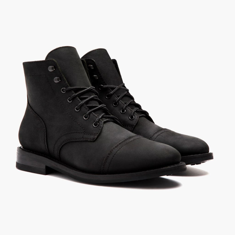 Captain ブラック Matte Leather Boots メンズ