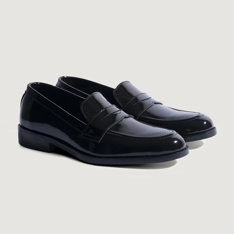 Baxton ブラック Patent Leather Loafers メンズ