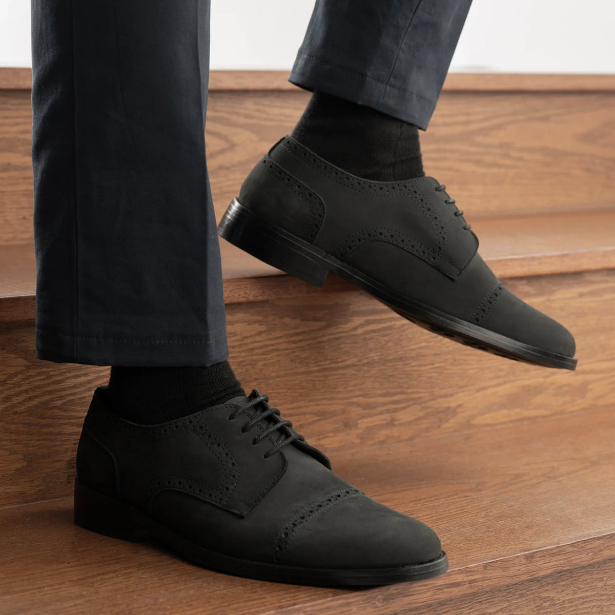 Orlaven Dirk Brogues Derby Matte ブラック Nubuck レザーシューズ - StudGuard メンズ footwear image 9